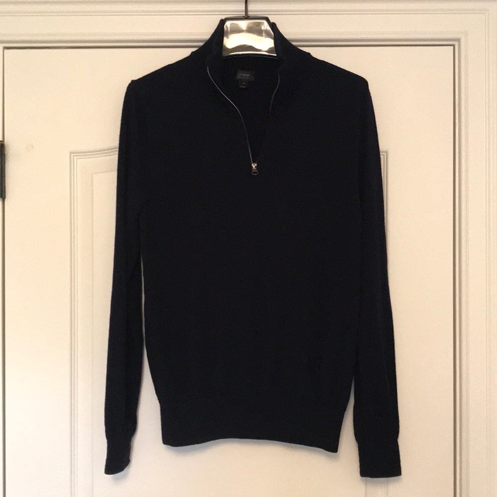 J Crew navy Merino 1/4 zip